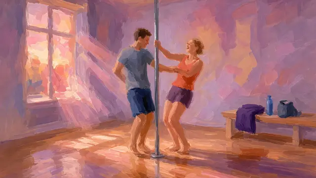 A ten-foot steel pole replaced the first dance at Misha and Sam's wedding, and 300,000 people watched