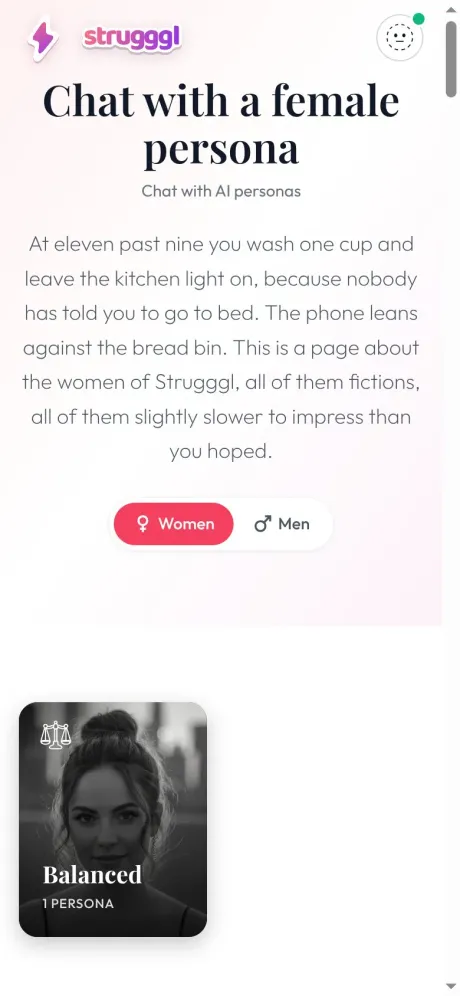 La page du catalogue des Personas femmes