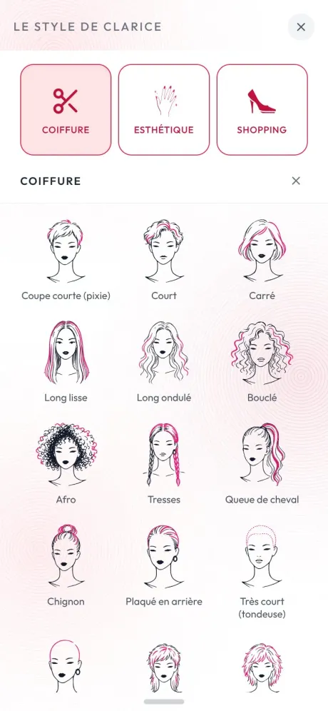 Le choix de coiffure de ta Persona, en pictogrammes
