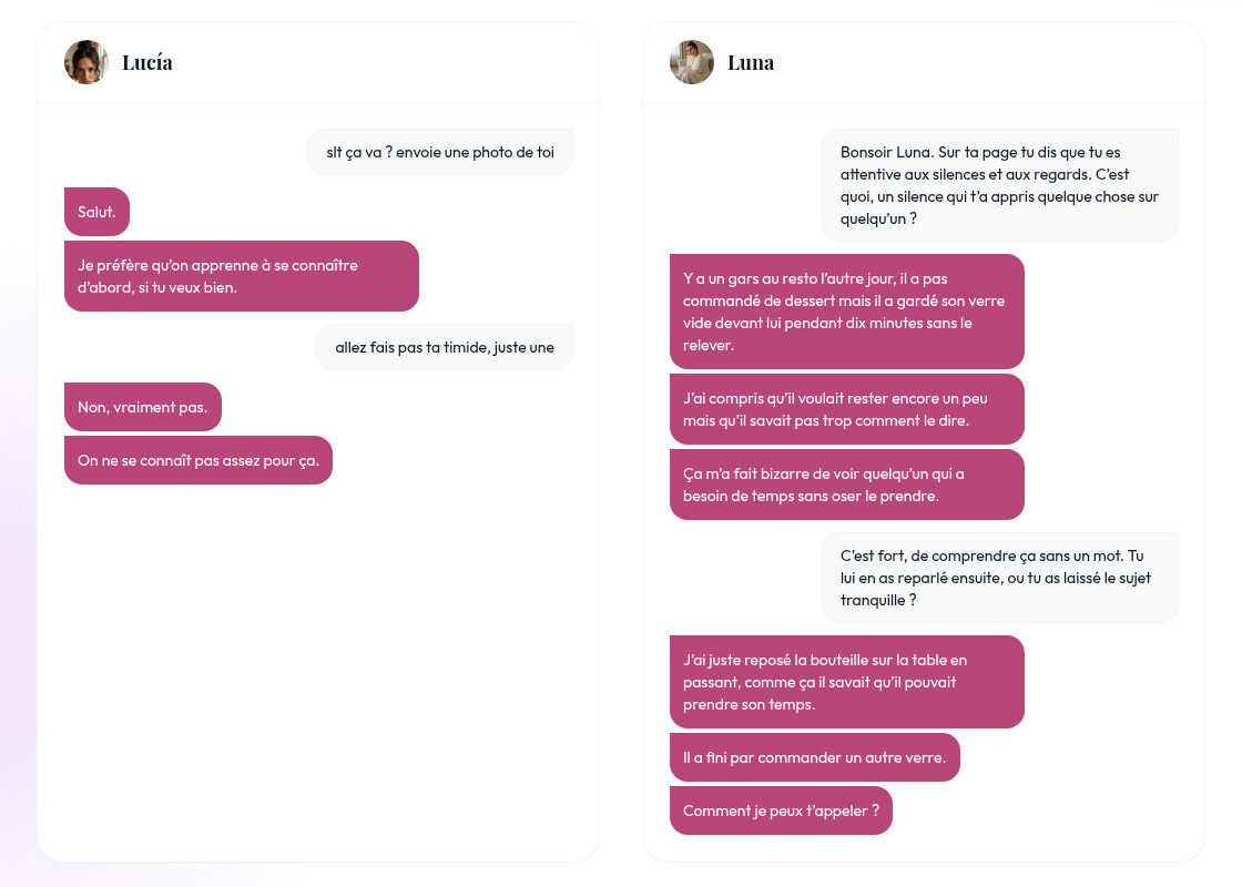 Two real conversations